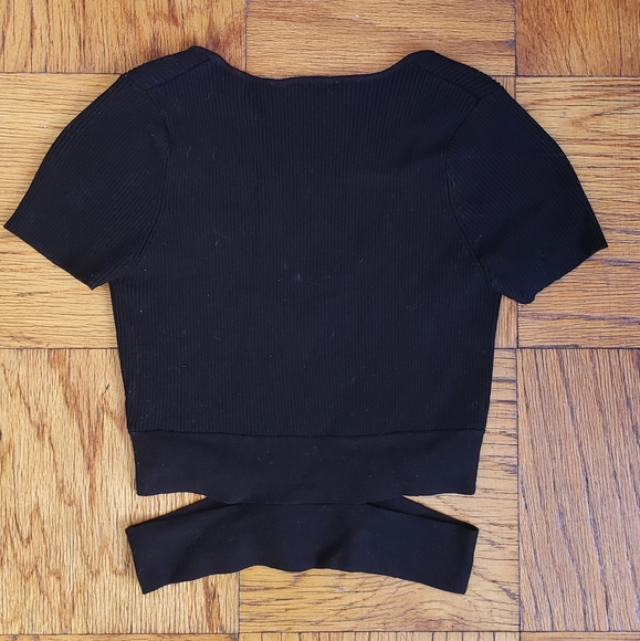 Zara black sweater cut out shirt - size small - Picture 4 of 6